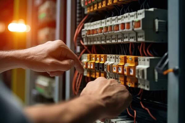 Erik performing licensed electrical work in greater Los Angeles